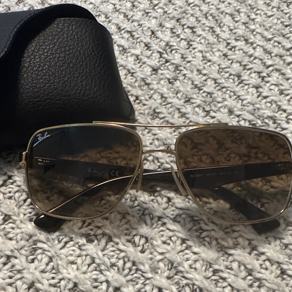 Ray-Ban Gold and Brown Sunglasses - Picture 2 of 9